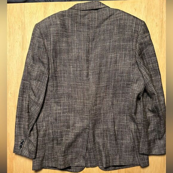 VTG Gino Salvaggi Wool Blend Tweed Black/White w/ rainbow Sport Coat Blazer 44R - Picture 11 of 15
